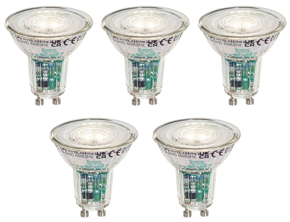 Sada 5 inteligentných LED žiaroviek GU10 50 mm číra 4,7 W 345 lm 2200 – 4000 K