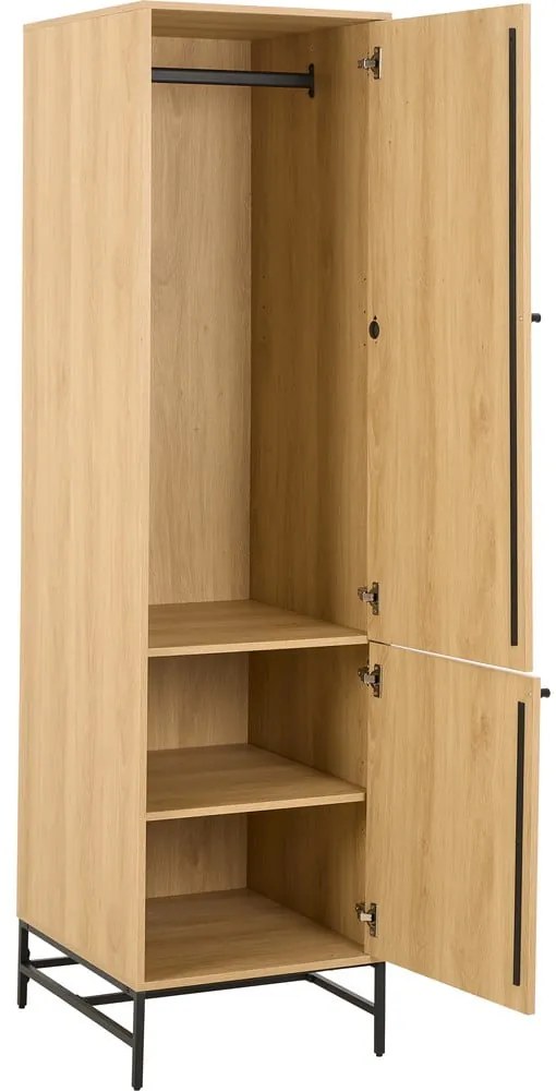 Šatníková skriňa v dekore duba v prírodnej farbe 51x200x60 cm Albany – Actona