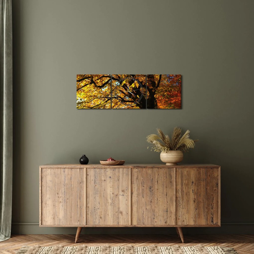 Obraz jesene (s hodinami) (90x30 cm)