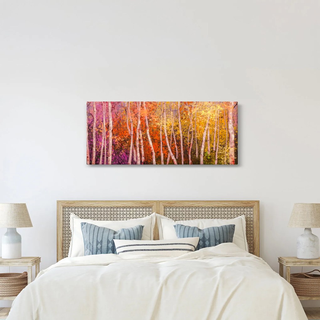 Obraz farebného lesa (120x50 cm)