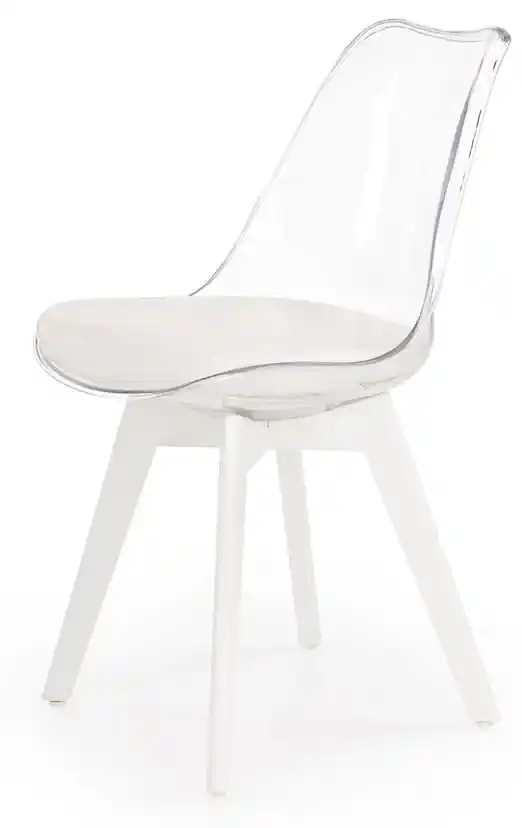 Jedálenská stolička K245 - biela / priehľadná | BIANO