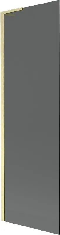 Mexen Next L, 1-krídlová vaňová zástena 60 x 150 cm, 6mm šedé sklo, zlatý matný profil, 895-060-000-03-40-55