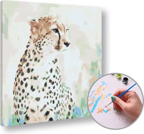 Maľovanie podľa čísel GEPARD NA LOVE – nízka náročnosť