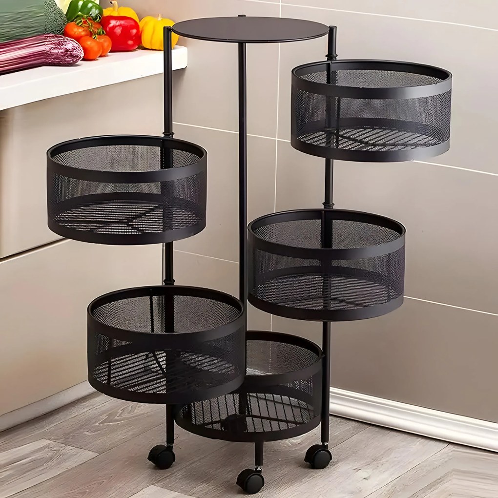 Kuchyňský vozík Eliane 87 cm černý