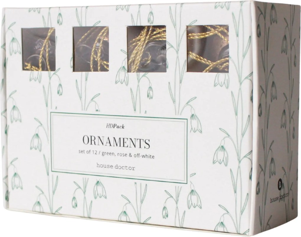 House Doctor Sklenené veľkonočné vajíčka Easter – set 12 ks