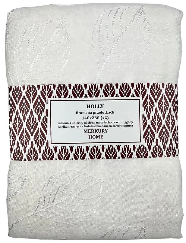 Záclona na priechodkách Holly polyester biela 140x260 Merkury Home II/22