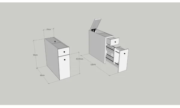 Kúpeľňová skrinka CALENCIA 55x60 cm antracit