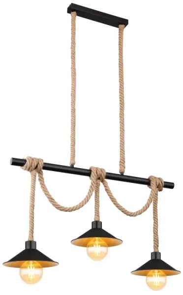 Globo 15690-3H - Závesné svietidlo na lanku DIANA 3xE27/60W/230V čierne