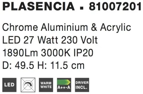 LED stropné svietidlo Plasencia