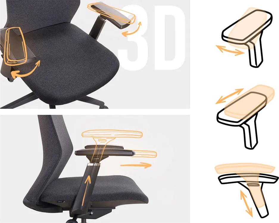 Ergonomická kancelárska stolička MOSH Airflow 502 - čierna