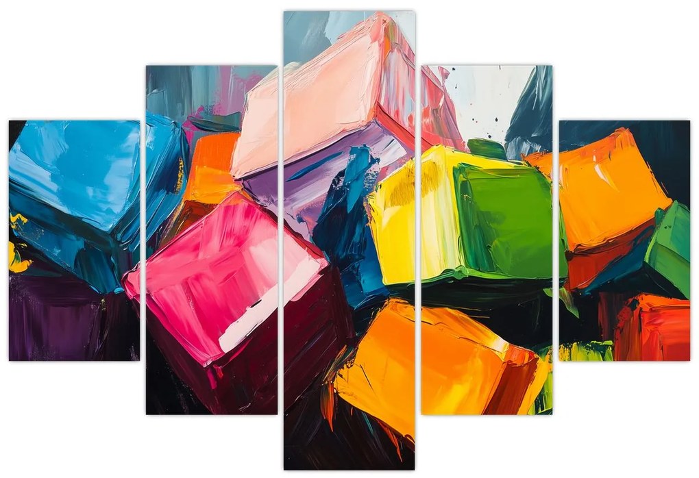 Obraz - Farebné kocky (150x105 cm)