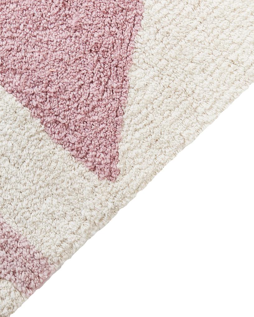 Detský bavlnený koberec 140 x 200 cm béžová a ružová ZAYSAN Beliani
