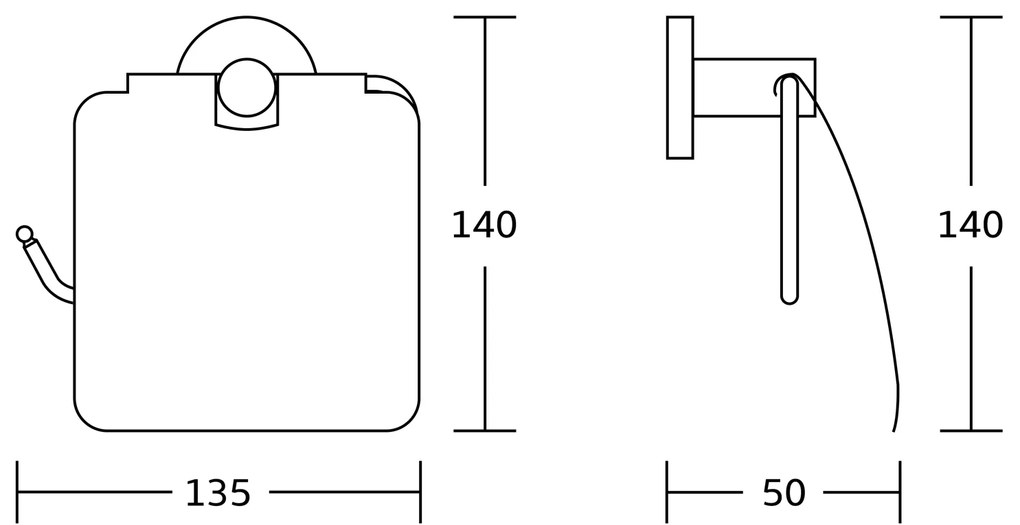Aqualine, SAMBA držiak toaletného papiera s krytom, chróm, SB107