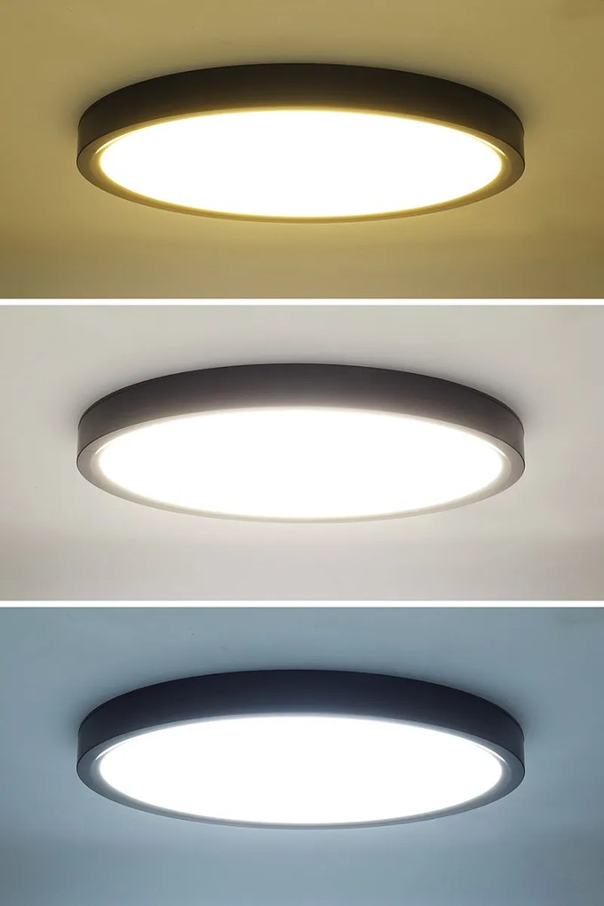 SOLIGHT LED osvetlenie s diaľkovým ovládačom Estela Black, 36W, 2700lm, 30cm, CCT