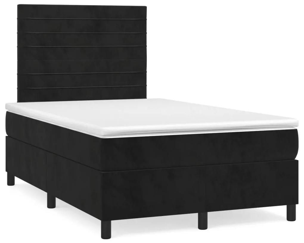 Boxspring posteľ s matracom čierna 120x190 cm zamat 3270003