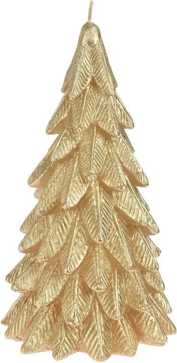 Vianočná sviečka Stromček v zlatej farbe 12 cm