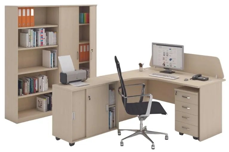Zostava kancelárskeho nábytku MIRELLI A+, typ C, breza