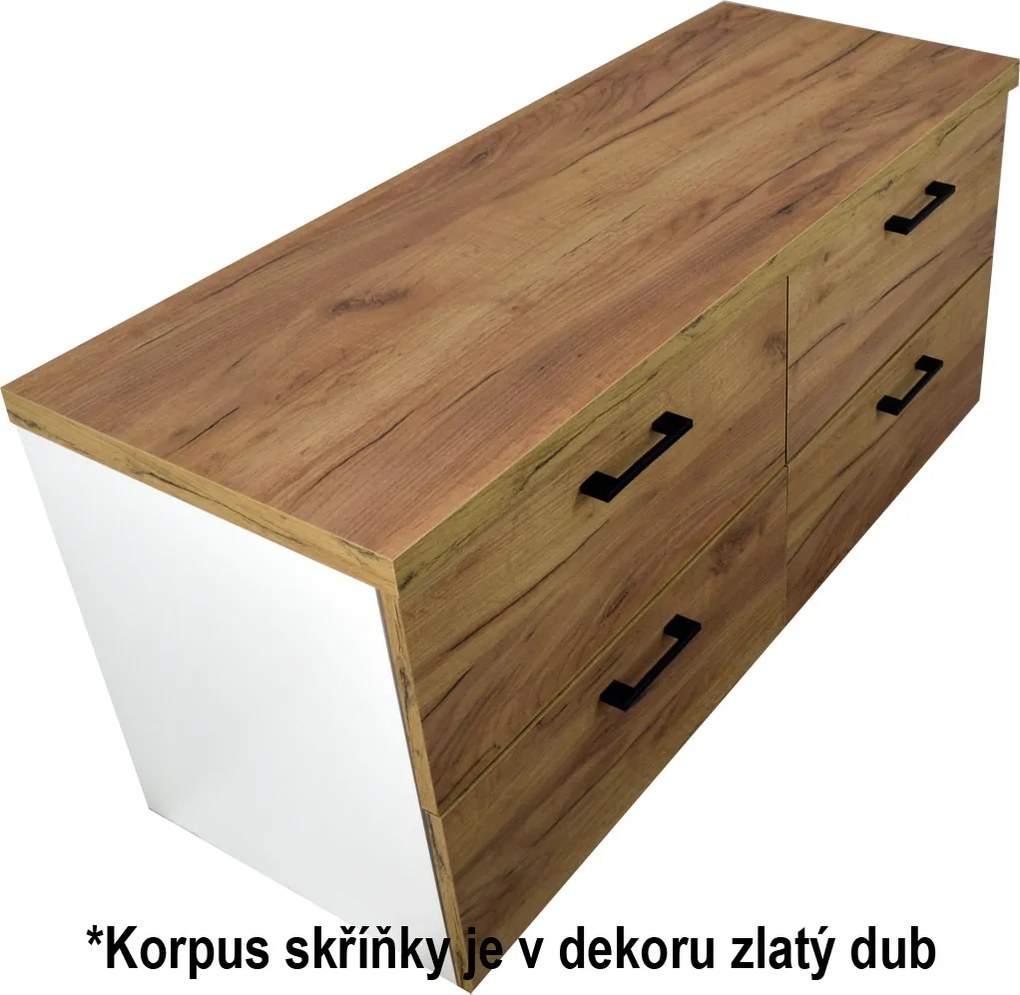 Comodo Kúpeľňová skrinka pod doskové umývadlo Agria GO 120-HD - zlatý dub/zlatý dub