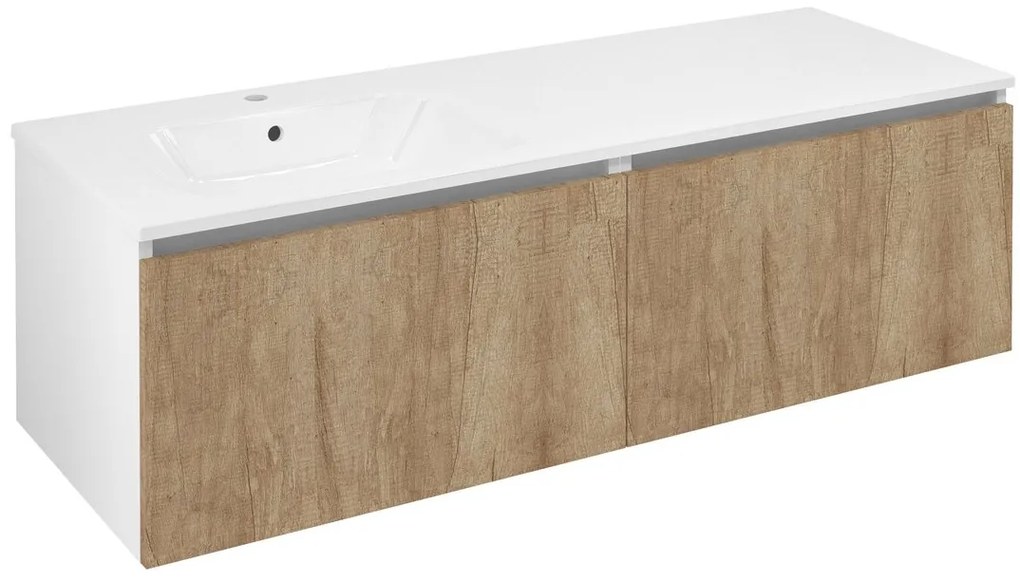 Sapho Sapho, LOREA skrinka 140x46x51,5cm (70+70cm), ľavá, dub alabama/biela matná, LE070-2231-L-05