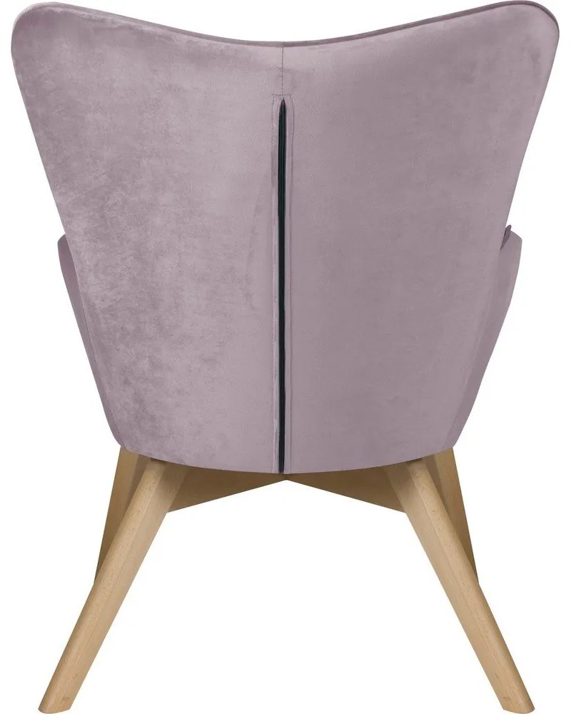 Zamatové kreslo v levanduľovej farbe Niko – Ropez