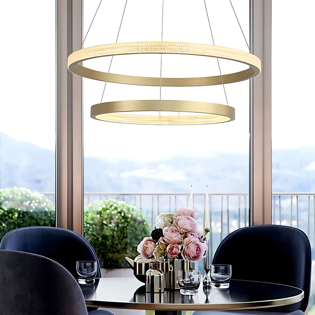 Toolight Toolight, LED stropné svietidlo 60cm, 55W, 3500lm + diaľkové ovládanie, APP1772-CP, zlatá matná, OSW-06351