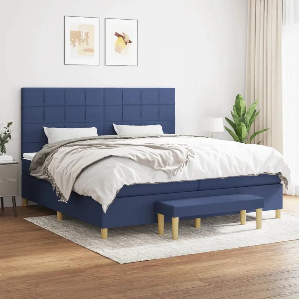 Boxspring posteľ s matracom modrá 200x200 cm látka 3137187