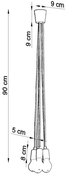 Luster na lanku DIEGO 5xE27/60W/230V