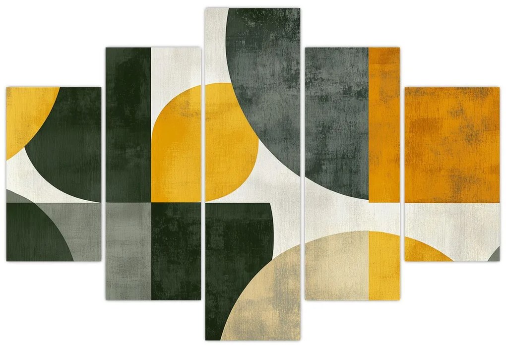 Obraz - Abstrakcia v olivovej farbe (150x105 cm)