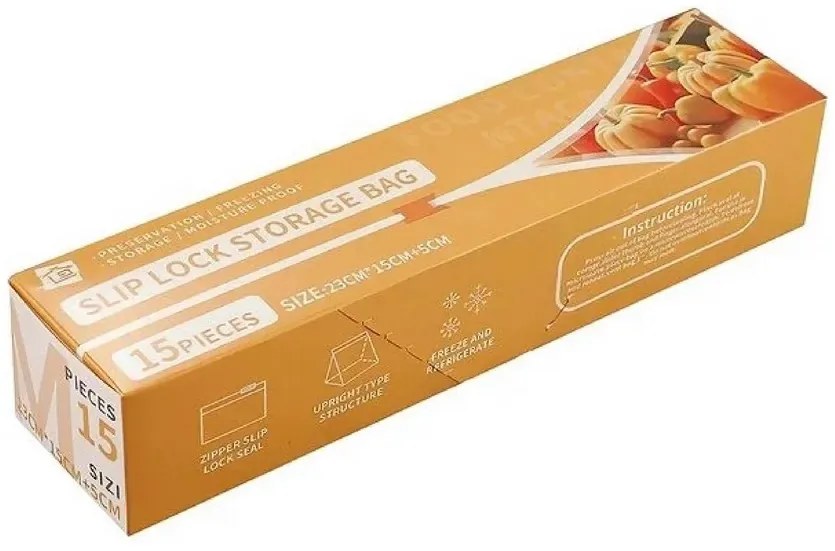 Uzatvárateľné vrecká na potraviny 1200 ml - 15 ks