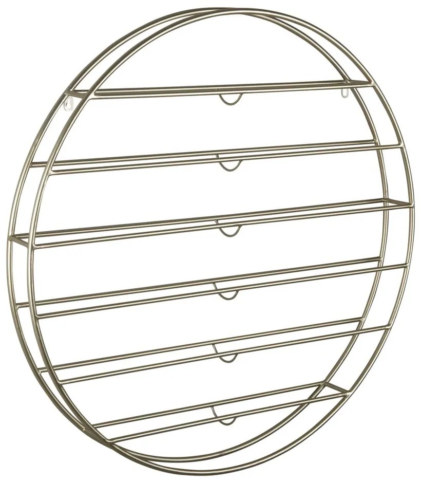 Nástenný kovový regál na víno v zlatej farbe počet fliaš 12 80x80x9 cm Redondo – PT LIVING