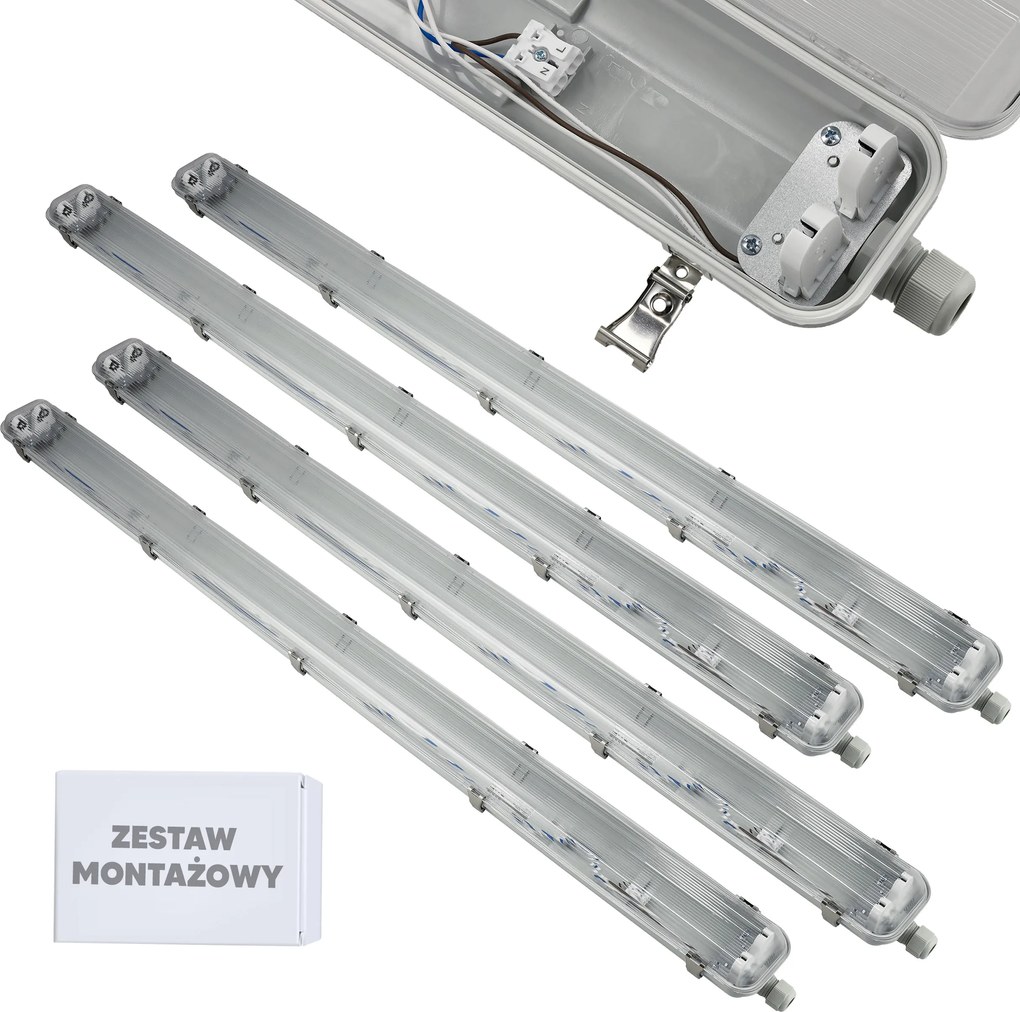 SADA 4 hermetických svietidiel Philips LED 2x128 cm trubicové svietidlo do garáže a dielne