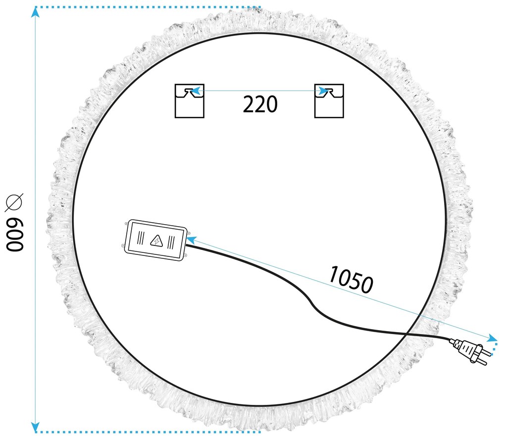 Tutumi Tutumi, LED zrkadlo 60cm YH-3561, HOM-01503