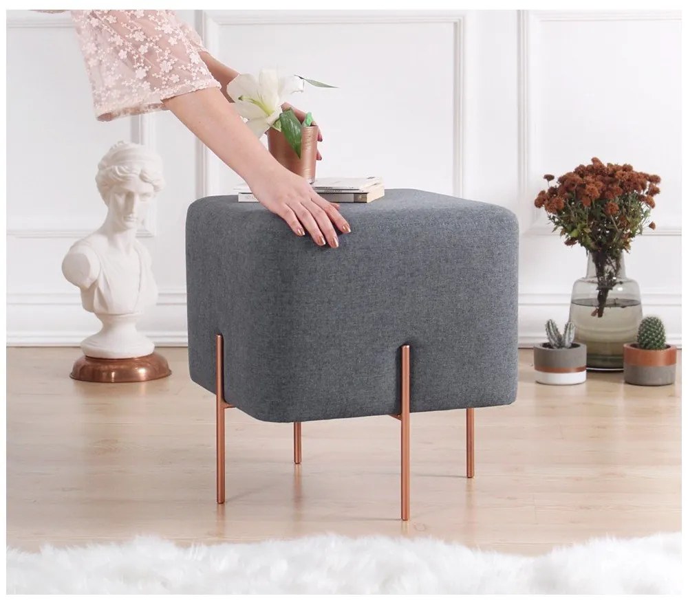 Tmavosivý taburet Copper – Artie