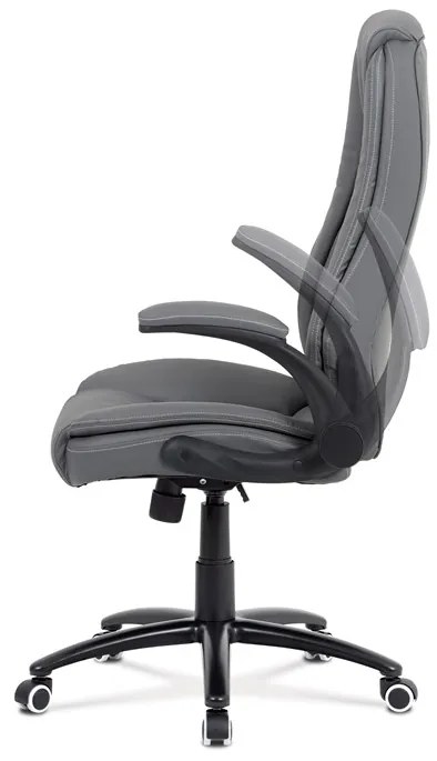 BONTEC Kancelárske kreslo, hojdací mechanizmus, šedá ekokoža, KA-G301 GREY Farba: Šedá