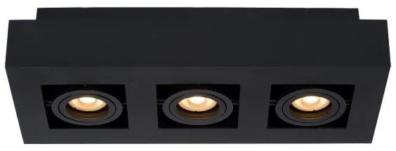 LUCIDE 09119/16/30 XIRAX stropné bodové stmievateľné svietidlo 3xGU10/5W LED čierna