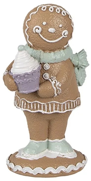 Hnedá vianočná dekorácia Perníček Gingerbread - 6*4*11 cm