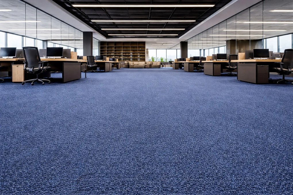 Metrážny koberec e-blitz 76, na mieru, šíře 4m, modrá, ab (mriežka), chodba / predsieň, ITC