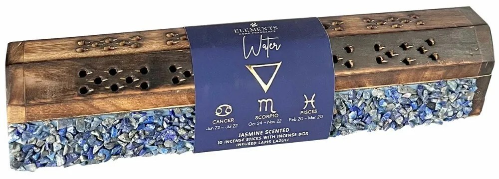 Arome Elements drevený box na vonné tyčinky, 10 tyčiniek, Voda