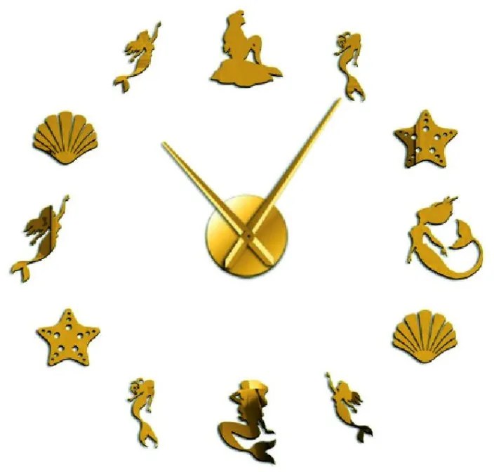 Zrkadlové nástenné hodiny fantázia morská panna l SENTOP 12S068