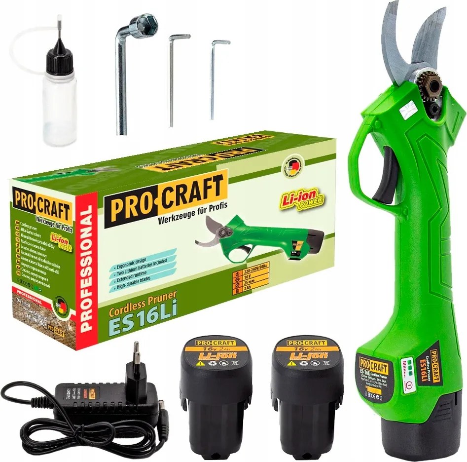 Akumulátorové nožnice na konáre Procraft ES16Li