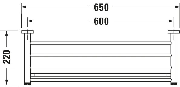 Duravit 99251000 - Nástenný vešiak na uteráky D-CODE 65 cm lesklý chróm