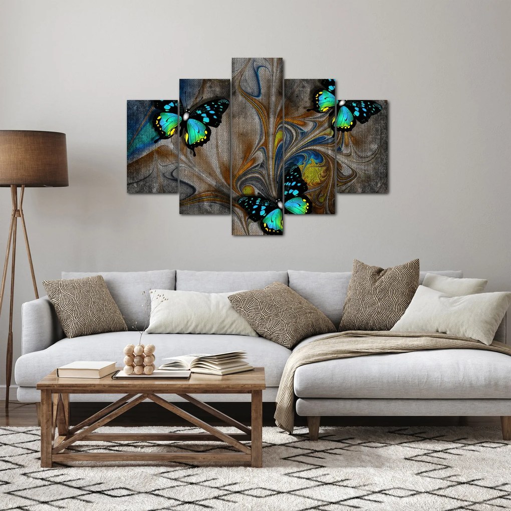 Obraz - Žiariví motýle na obraze (150x105 cm)