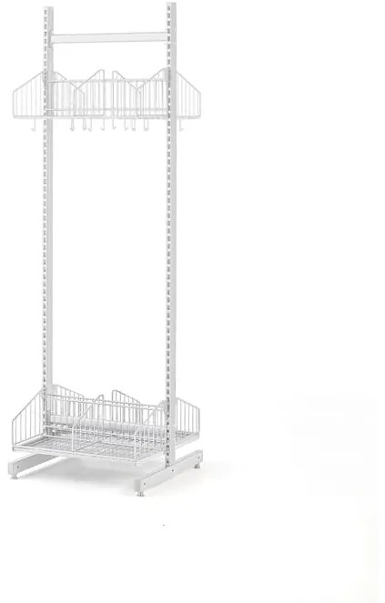 Vešiak so stojanom na topánky TRÅD, základná sekcia, 600x2000 mm, biela