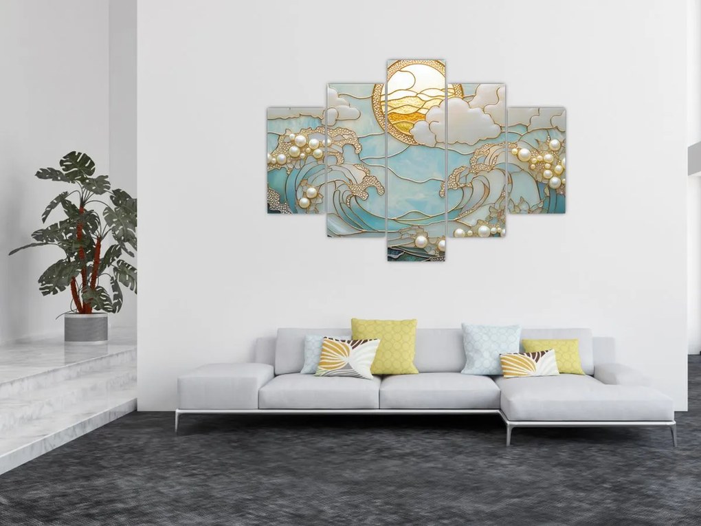Obraz - 3D perly v oceáne (150x105 cm)