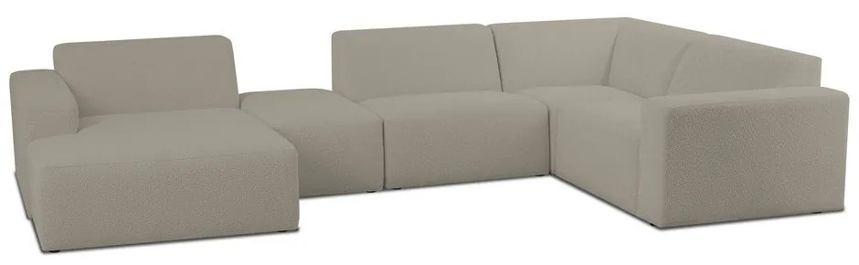 Svetlohnedá rohová pohovka z textílie buklé (do "U") Roxy – Scandic