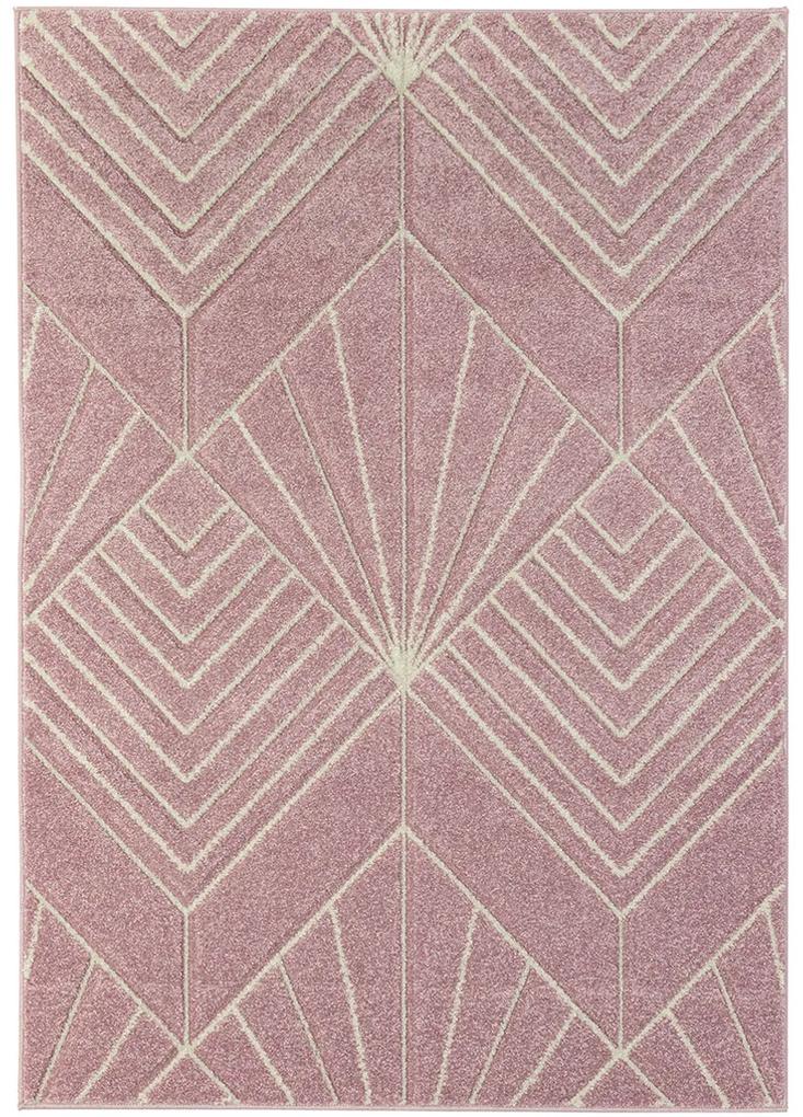 Koberce Breno Kusový koberec PORTLAND 58/RT4R, ružová, viacfarebná,67 x 120 cm