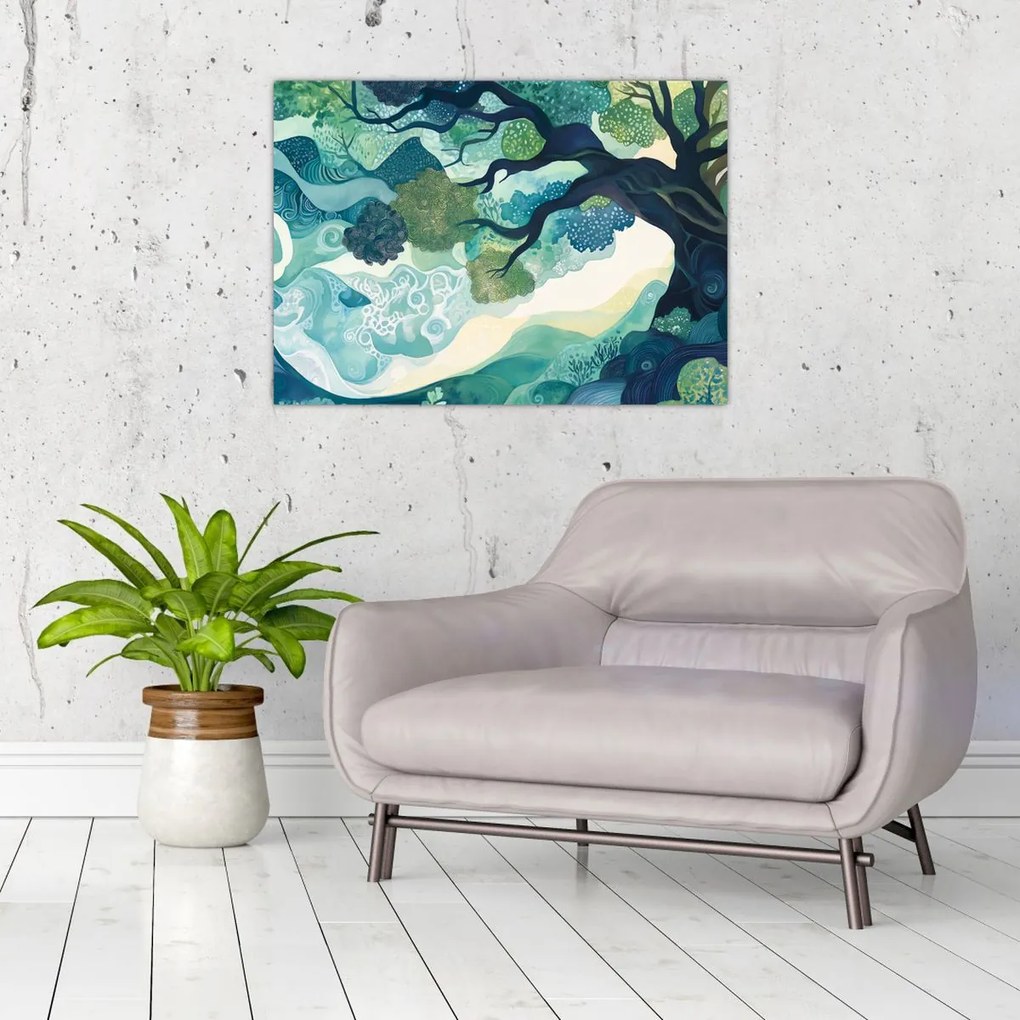 Obraz – Zelená koruna stromu života (70x50 cm)