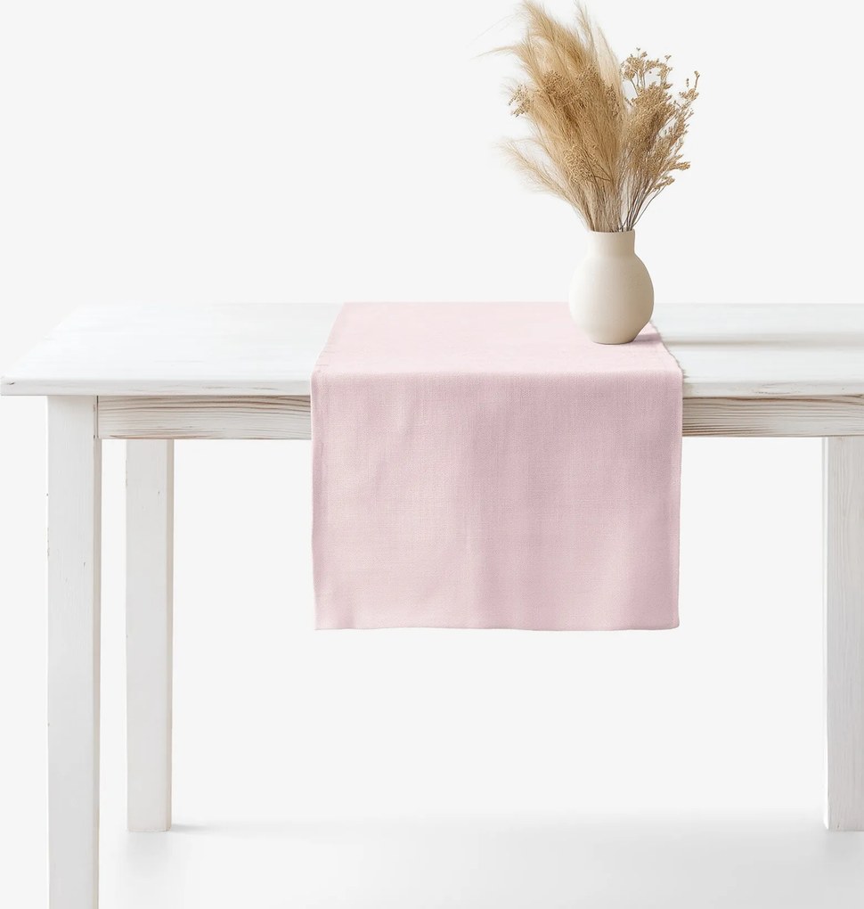 Goldea behúň na stôl z ľanovej zmesi - púdrovo ružový 50x120 cm