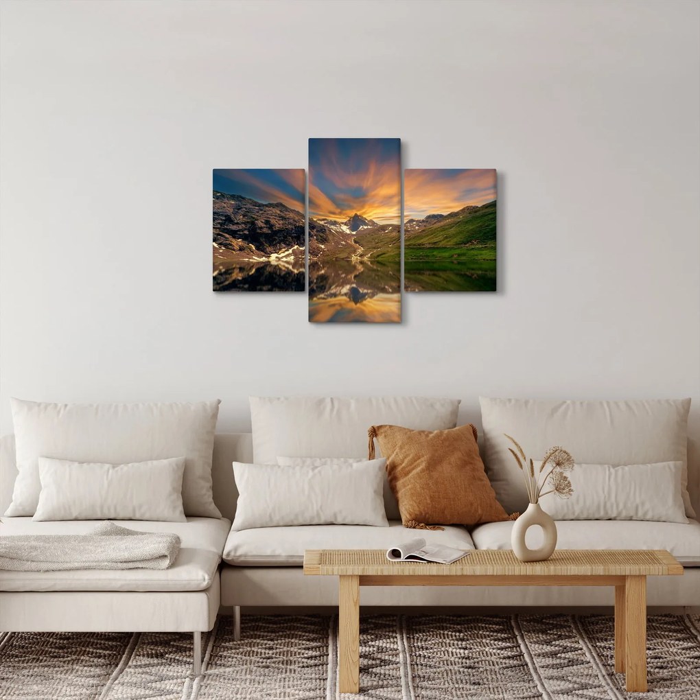 Obraz - Odraz v horskom jazere (90x60 cm)
