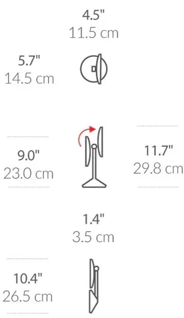 Kozmetické zrkadlo s osvetlením/zväčšovacie (10x) ø 12 cm Travel – simplehuman